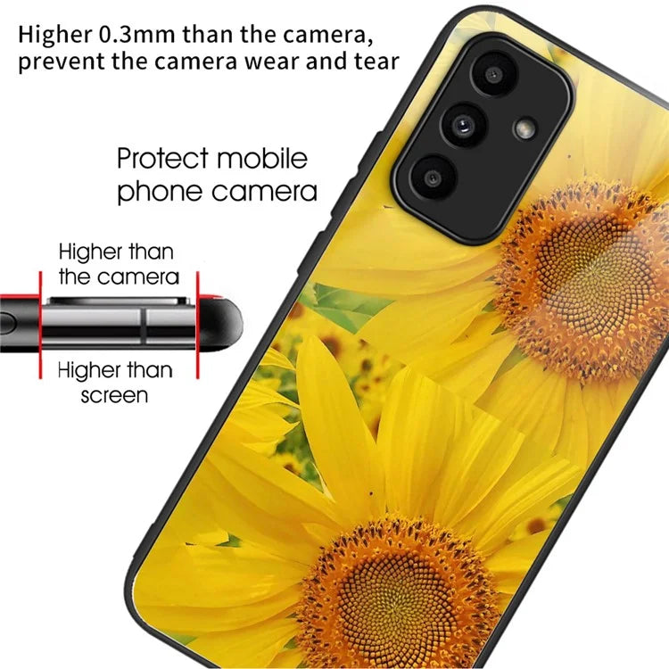 For Samsung Galaxy A15 4G / 5G Tempered Glass Case Drop-proof Protection Pattern Print