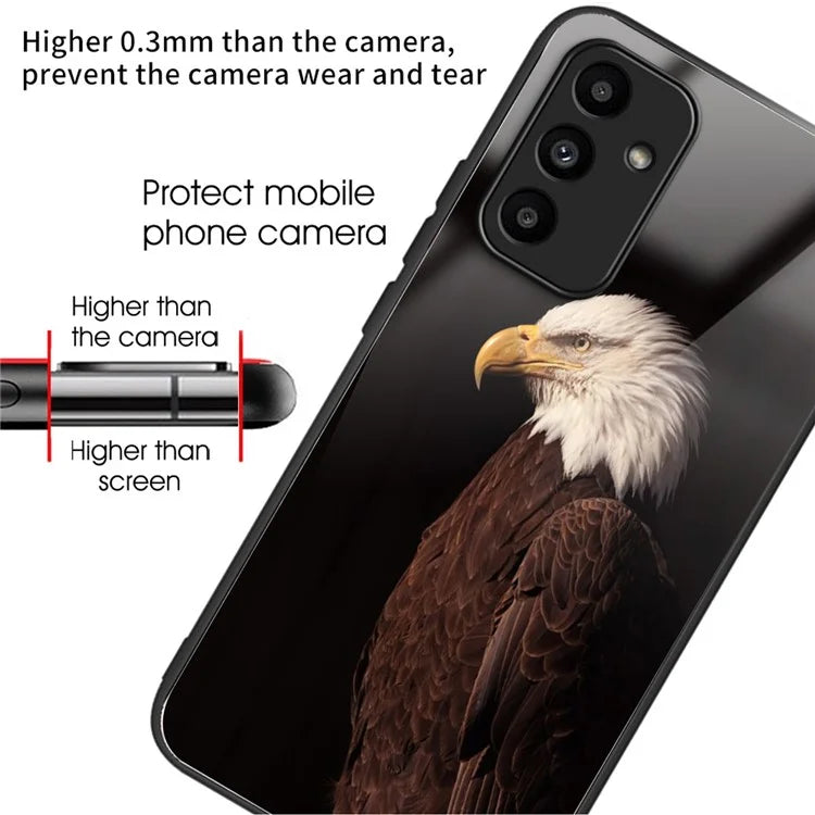 For Samsung Galaxy A15 4G / 5G Tempered Glass Case Drop-proof Protection Pattern Print