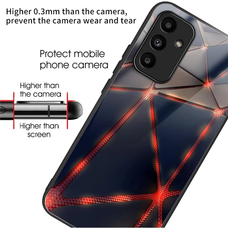 For Samsung Galaxy A15 4G / 5G Tempered Glass Case Drop-proof Protection Pattern Print