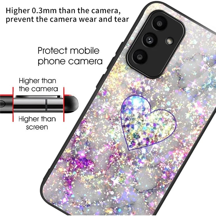 For Samsung Galaxy A15 4G / 5G Tempered Glass Case Drop-proof Protection Pattern Print