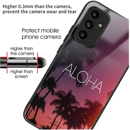 For Samsung Galaxy A15 4G / 5G Tempered Glass Case Drop-proof Protection Pattern Print