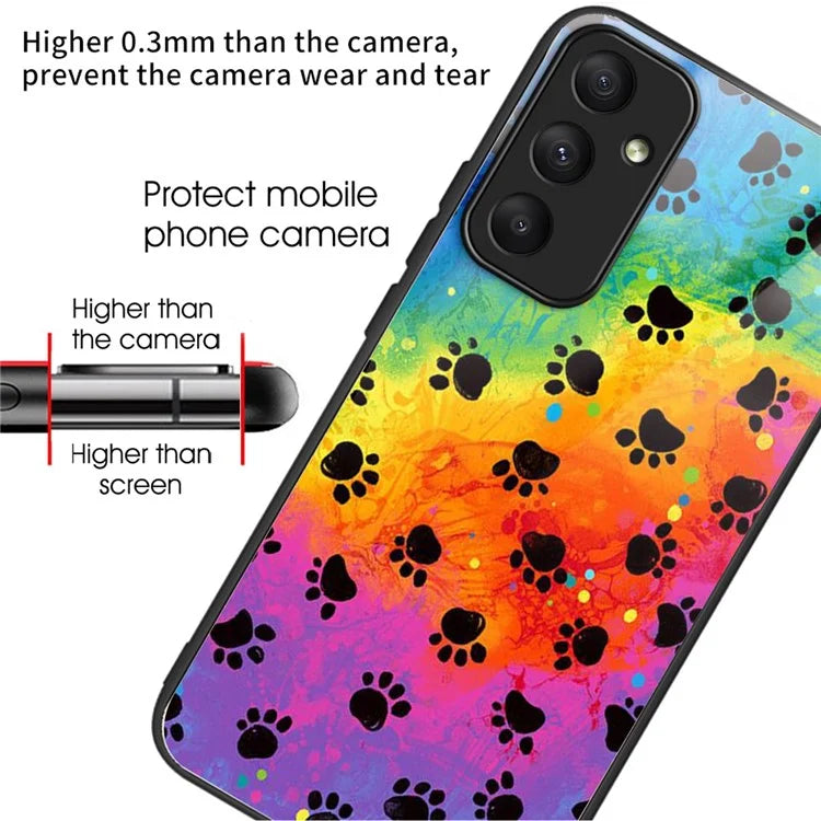 For Samsung Galaxy A55 5G Tempered Glass Phone Case with TPU Frame