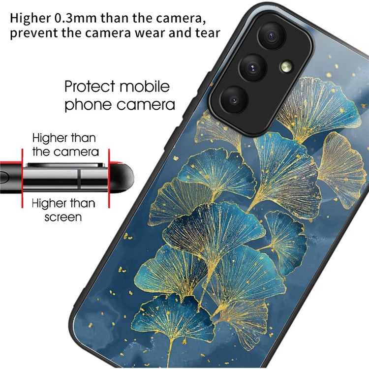 For Samsung Galaxy A55 5G Tempered Glass Phone Case with TPU Frame