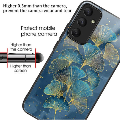 For Samsung Galaxy A55 5G Tempered Glass Phone Case with TPU Frame