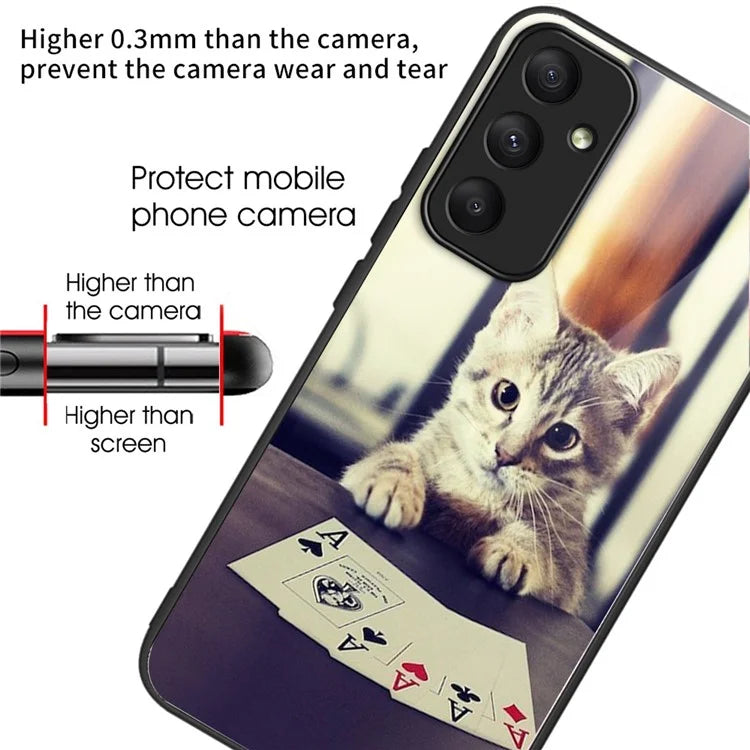 For Samsung Galaxy A55 5G Tempered Glass Phone Case with TPU Frame