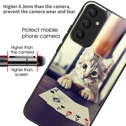 For Samsung Galaxy A55 5G Tempered Glass Phone Case with TPU Frame