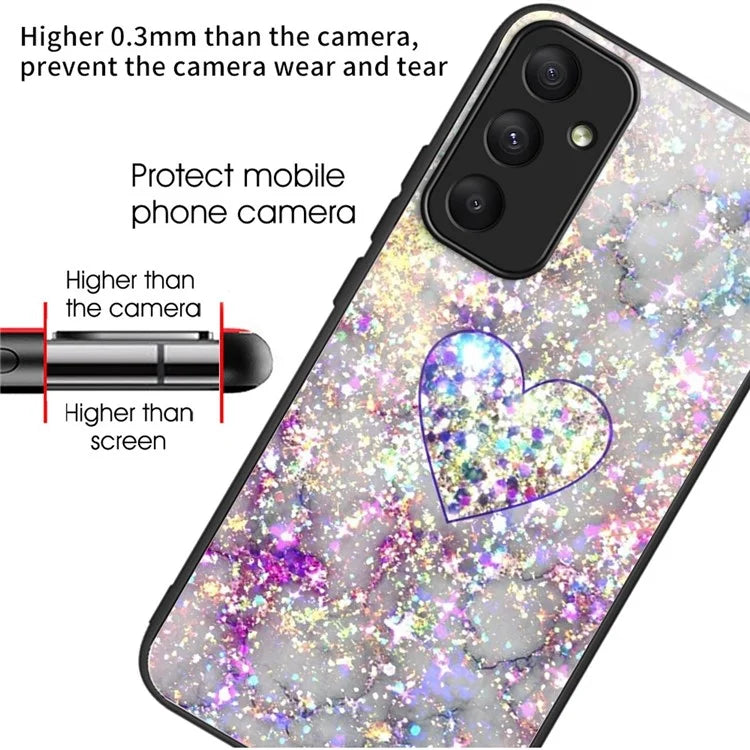 For Samsung Galaxy A55 5G Tempered Glass Phone Case with TPU Frame