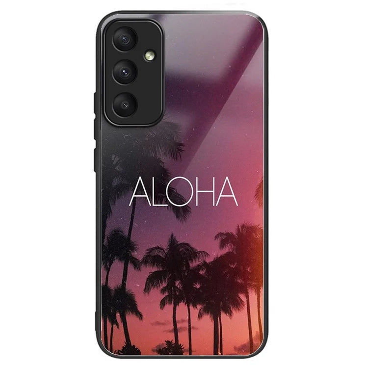 For Samsung Galaxy A55 5G Tempered Glass Phone Case with TPU Frame