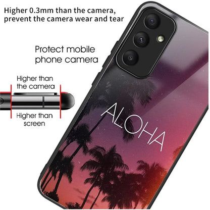 For Samsung Galaxy A55 5G Tempered Glass Phone Case with TPU Frame