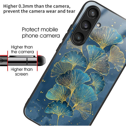 For Samsung Galaxy S24 Tempered Glass Case TPU Frame Cover Pattern Printing
