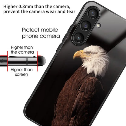 For Samsung Galaxy S24 Tempered Glass Case TPU Frame Cover Pattern Printing