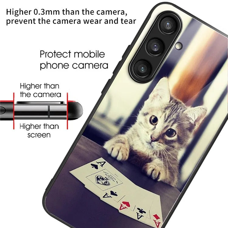 For Samsung Galaxy S24+ Phone Case Tempered Glass Back + TPU Frame