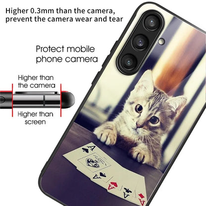 For Samsung Galaxy S24+ Phone Case Tempered Glass Back + TPU Frame