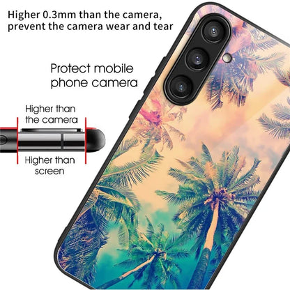 For Samsung Galaxy S24+ Phone Case Tempered Glass Back + TPU Frame