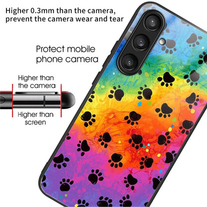 For Samsung Galaxy S24+ Phone Case Tempered Glass Back + TPU Frame