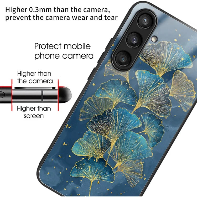 For Samsung Galaxy S24+ Phone Case Tempered Glass Back + TPU Frame