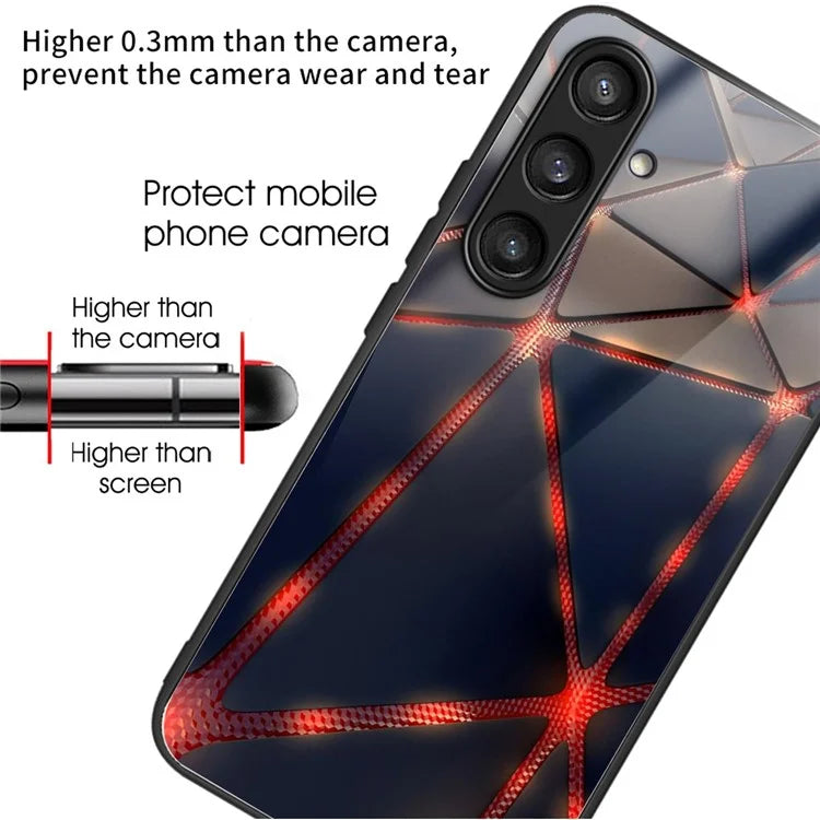 For Samsung Galaxy S24+ Phone Case Tempered Glass Back + TPU Frame