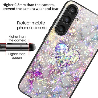For Samsung Galaxy S24+ Phone Case Tempered Glass Back + TPU Frame