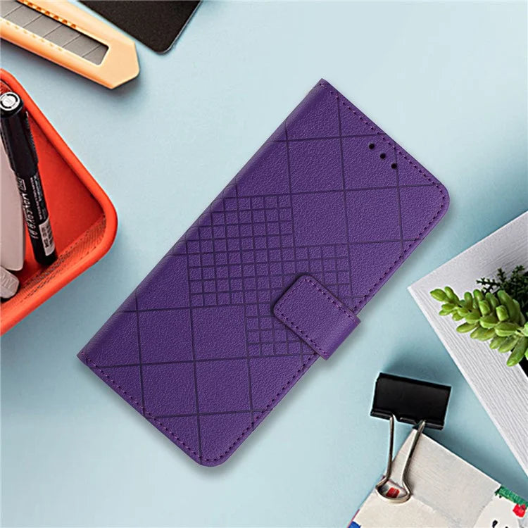 HT06 For ZTE Libero 5G IV Case PU Leather+TPU Litchi Texture Phone Stand Cover