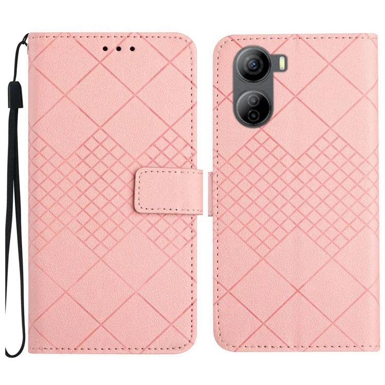 HT06 For ZTE Libero 5G IV Case PU Leather+TPU Litchi Texture Phone Stand Cover