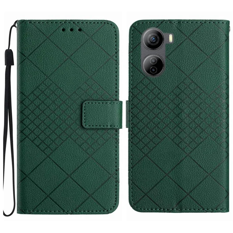 HT06 For ZTE Libero 5G IV Case PU Leather+TPU Litchi Texture Phone Stand Cover