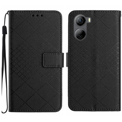 HT06 For ZTE Libero 5G IV Case PU Leather+TPU Litchi Texture Phone Stand Cover