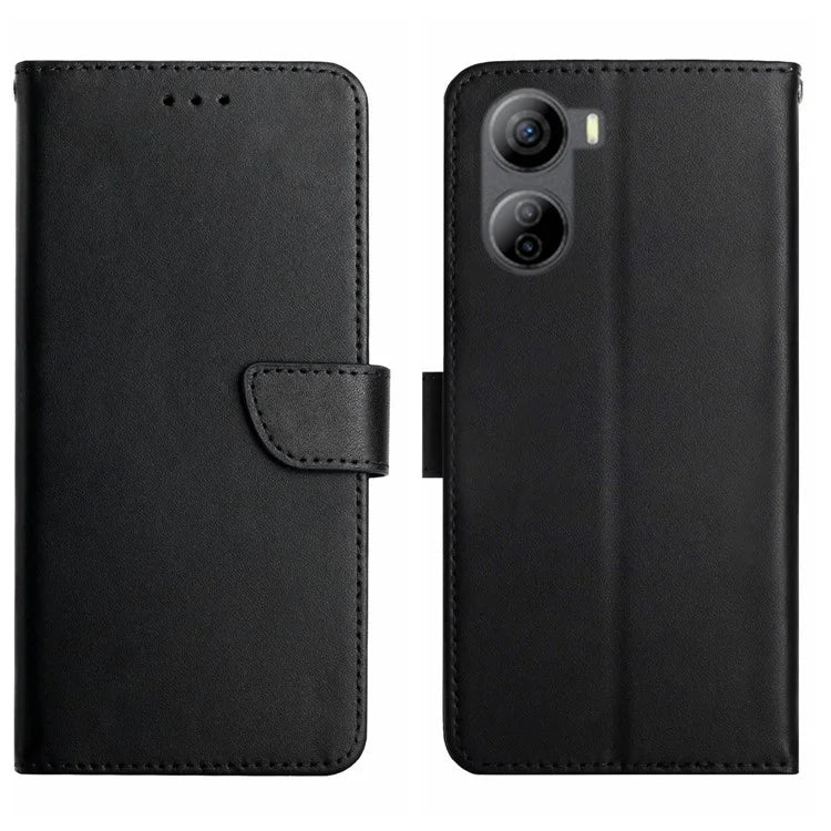 HT02 For ZTE Libero 5G IV Genuine Cow Leather Wallet Case Flip Phone Cover