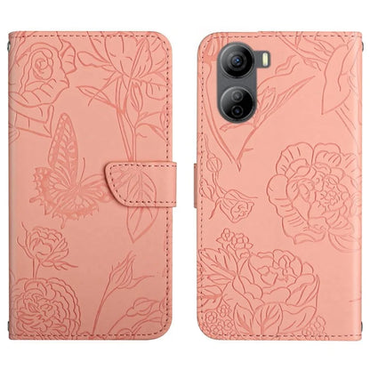 HT03 For ZTE Libero 5G IV Case Imprinted Leather Wallet Phone Cover with Long Strap