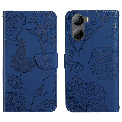 HT03 For ZTE Libero 5G IV Case Imprinted Leather Wallet Phone Cover with Long Strap