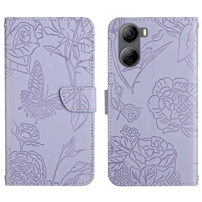 HT03 For ZTE Libero 5G IV Case Imprinted Leather Wallet Phone Cover with Long Strap