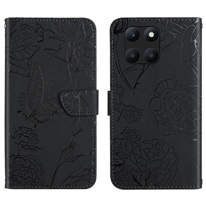 HT03 For Honor X8b 4G Cell Phone Cover Imprinted Leather Card Holder Case with Shoulder Strap