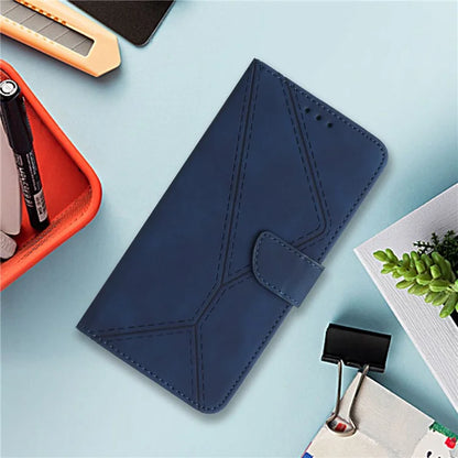 HT05 For Honor X8b 4G Magnetic Phone Case Leather Imprinted Line Cover with Wrist Strap