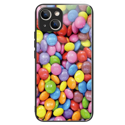 For iPhone 15 Phone Case Pattern Design Anti-Scratch Tempered Glass Back Cover