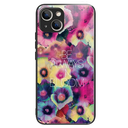 For iPhone 15 Plus Tempered Glass Phone Case Shockproof Pattern Printed Cover