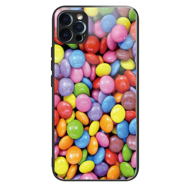 For iPhone 15 Pro Pattern Tempered Glass Case Protective Phone Cover
