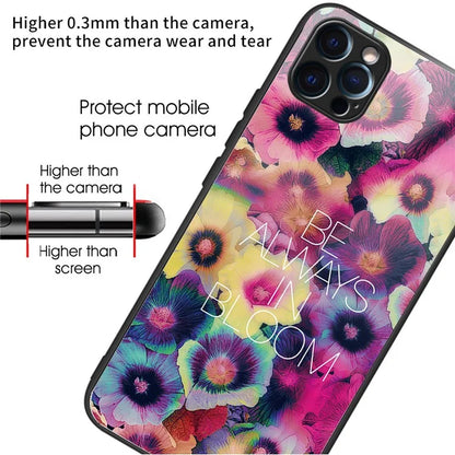 For iPhone 15 Pro Pattern Tempered Glass Case Protective Phone Cover