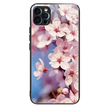 For iPhone 15 Pro Pattern Tempered Glass Case Protective Phone Cover