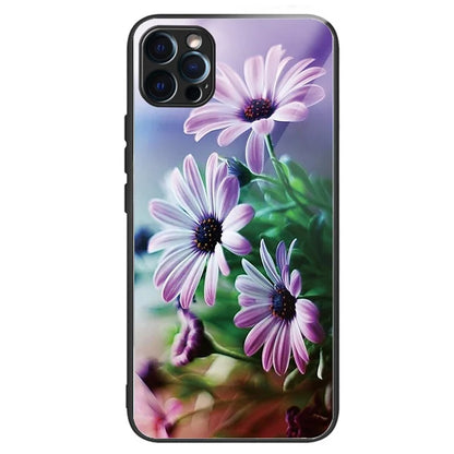 For iPhone 15 Pro Pattern Tempered Glass Case Protective Phone Cover