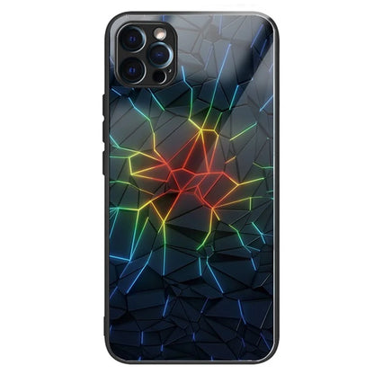 For iPhone 15 Pro Pattern Tempered Glass Case Protective Phone Cover