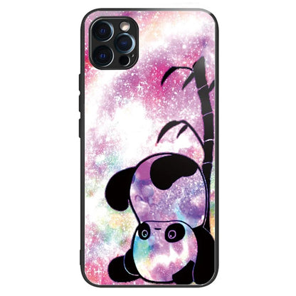 For iPhone 15 Pro Pattern Tempered Glass Case Protective Phone Cover