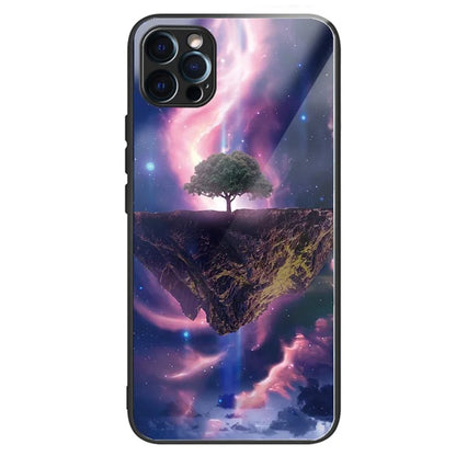 For iPhone 15 Pro Pattern Tempered Glass Case Protective Phone Cover