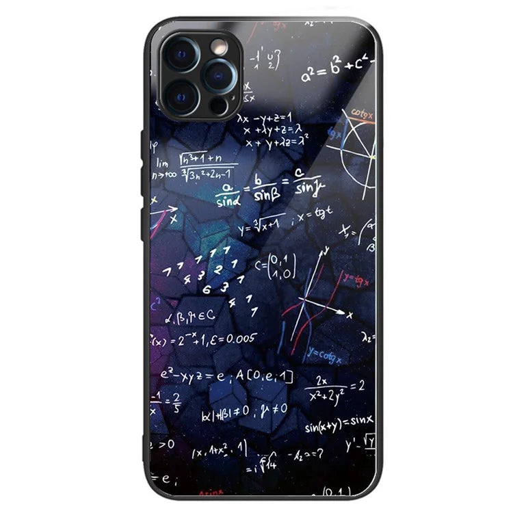For iPhone 15 Pro Max Pattern Printing Case Anti-Scratch Tempered Glass Phone Cover
