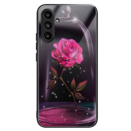 For Samsung Galaxy A14 4G / 5G Pattern Printing Phone Case Tempered Glass+TPU Cover