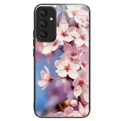 For Samsung Galaxy A35 5G Tempered Glass Back Cover Shockproof TPU with Pretty Pattern Phone Case