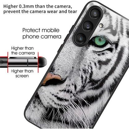 For Samsung Galaxy S23 FE Phone Case with Tempered Glass Back Shell Pattern Design