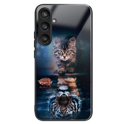 For Samsung Galaxy S23 FE Phone Case with Tempered Glass Back Shell Pattern Design