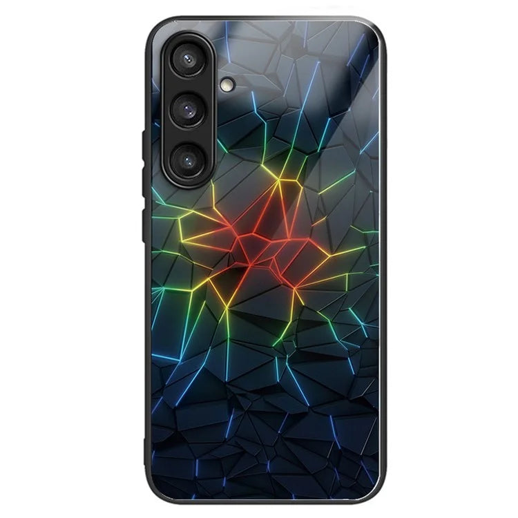 For Samsung Galaxy S23 FE Phone Case with Tempered Glass Back Shell Pattern Design