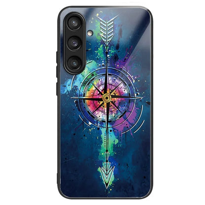 For Samsung Galaxy S23 FE Phone Case with Tempered Glass Back Shell Pattern Design