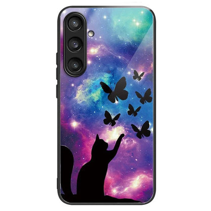 For Samsung Galaxy S23 FE Phone Case with Tempered Glass Back Shell Pattern Design