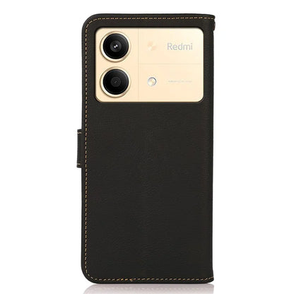 KHAZNEH For Xiaomi Redmi Note 13R Pro 5G Genuine Cow Leather Phone Case RFID Blocking Card Slots Cover